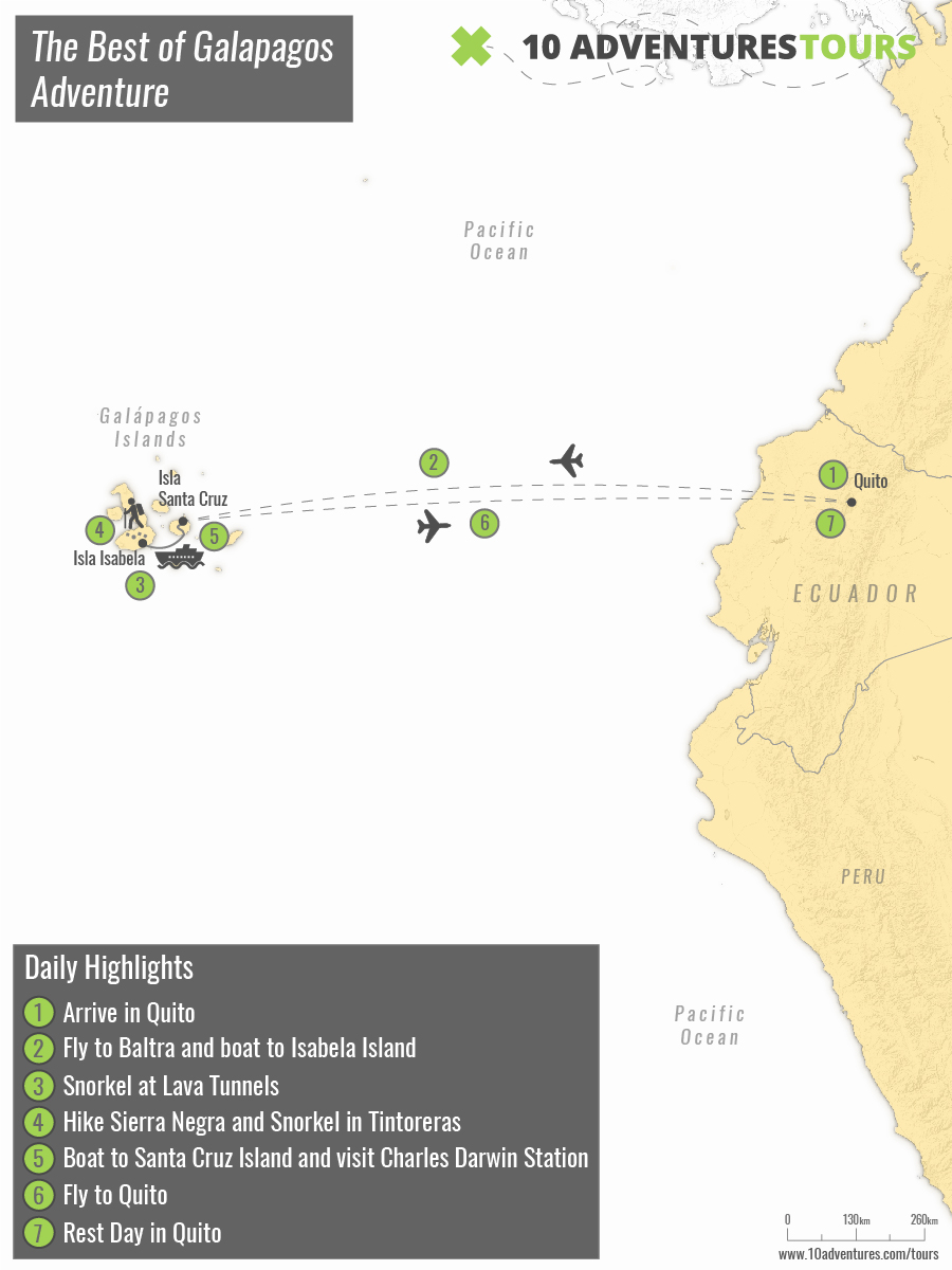 Map of The Best of Galapagos Adventure in Galapagos Islands, Ecuador