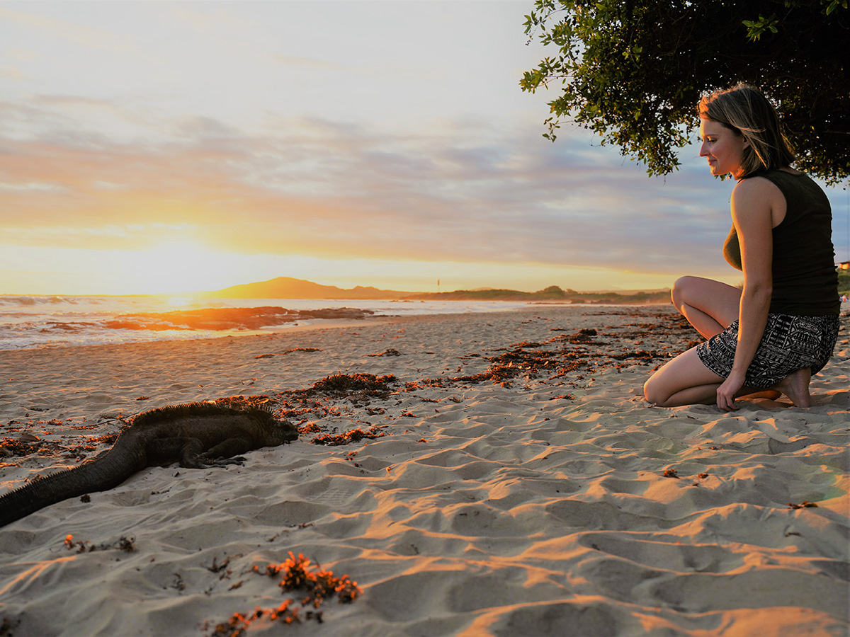 Sunset on Isabela Island on guided Galapagos Adventure Tour