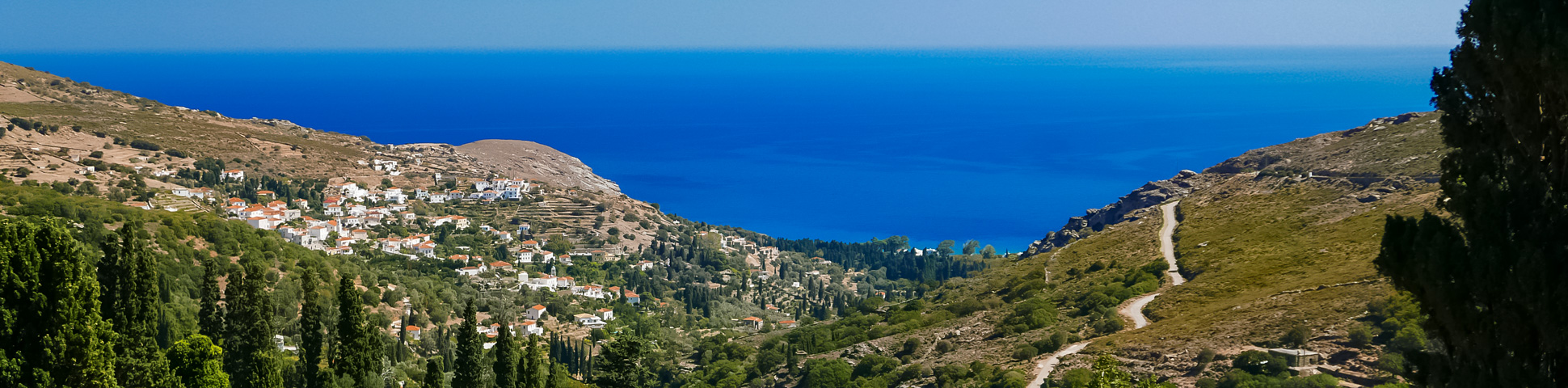 Panoramic view from Authentic Greek Islands Hiking on Andros and Tinos