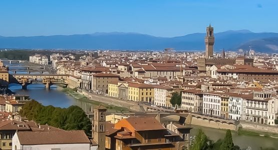 Panoramic views from Tuscany Cycling from Pisa to Florence Tour