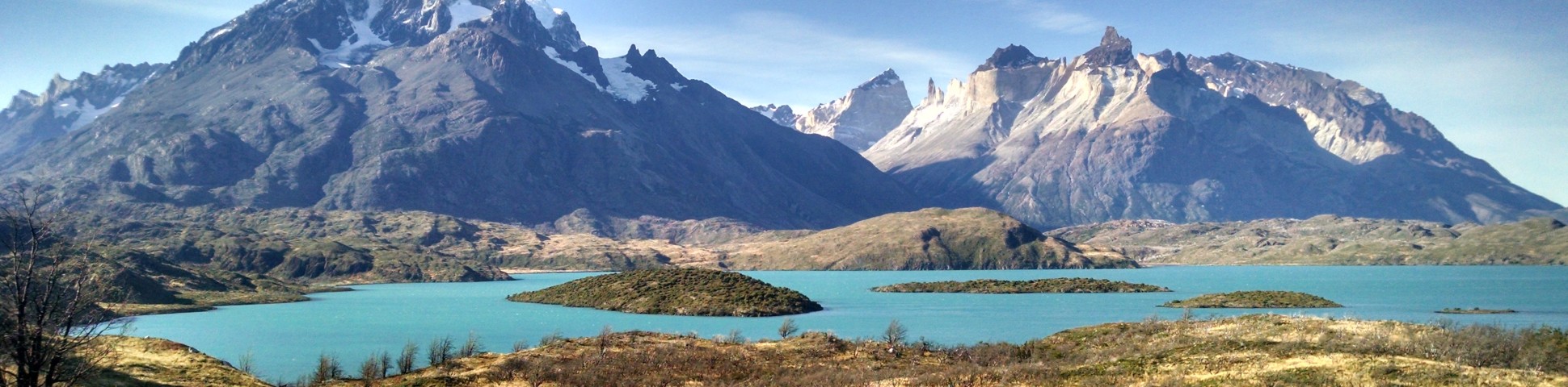 Beautiful turquoise lake in the Torres del Paine National Park (Chile)