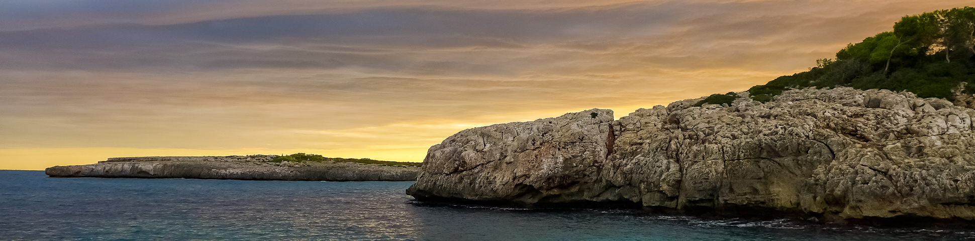 Panoramic view from Deep Water Solo Climbing in Mallorca, Spain