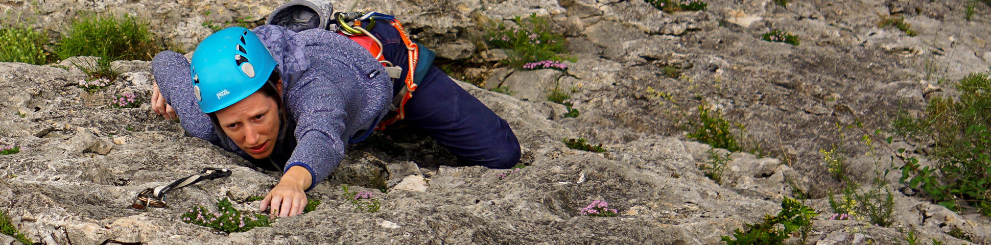 Climber in Women's Climbing Camp in Rodellar