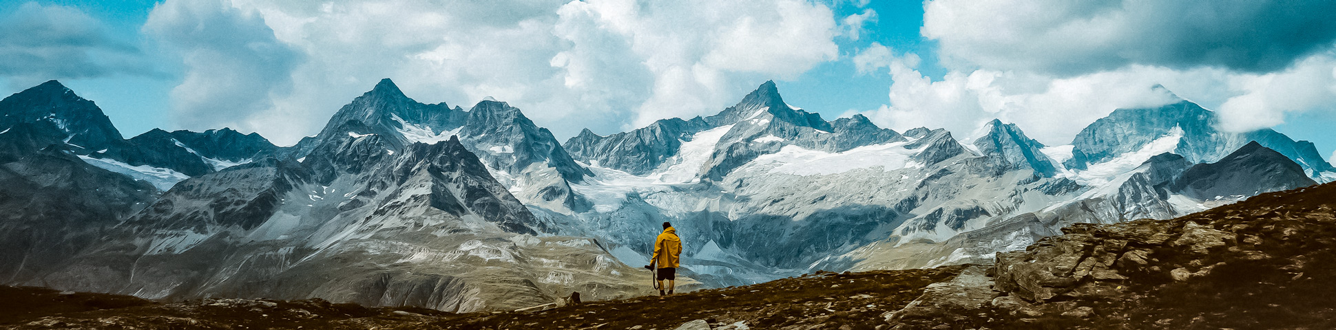 Panoramic view from Haute Route to Zermatt Highlights Trek