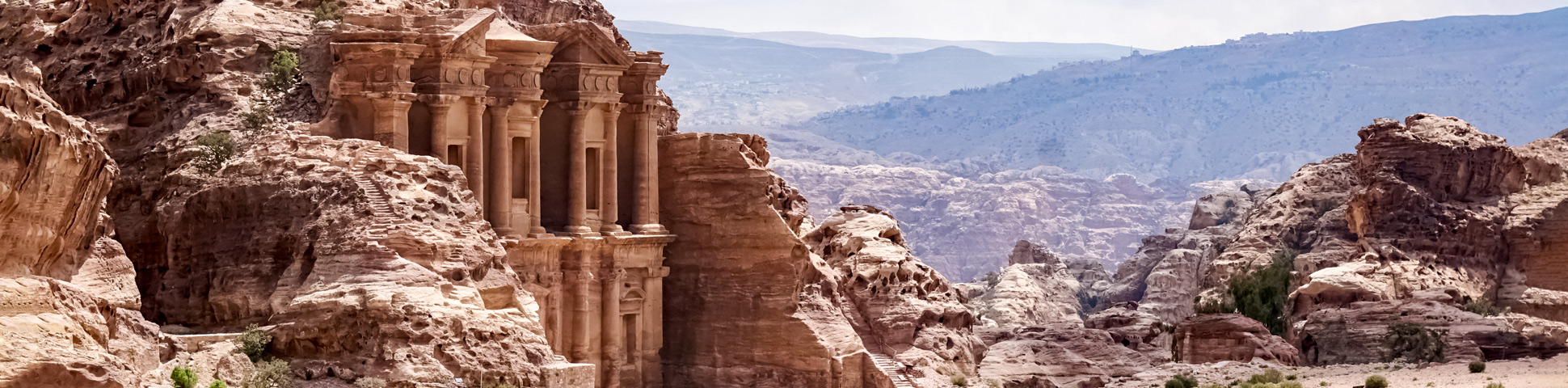 Panoramic view from Guided Dana to Petra Trek