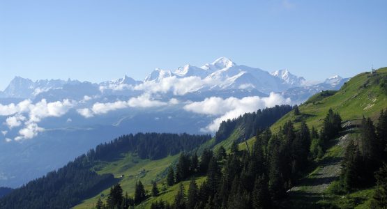 Mountains along the Rhône Valley in France