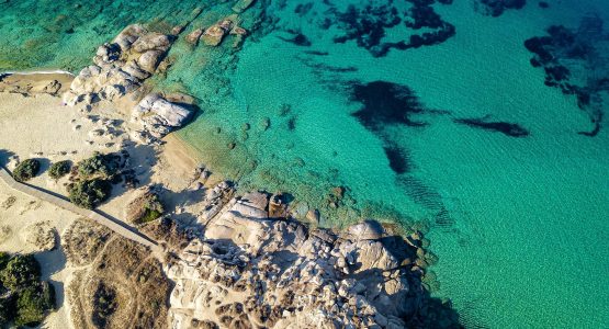 Rocky shores of Naxos Island (Greece)