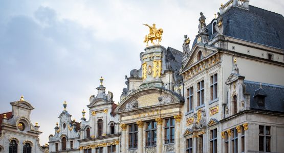 Stunning statues on the rooftop in Brussels, Flanders