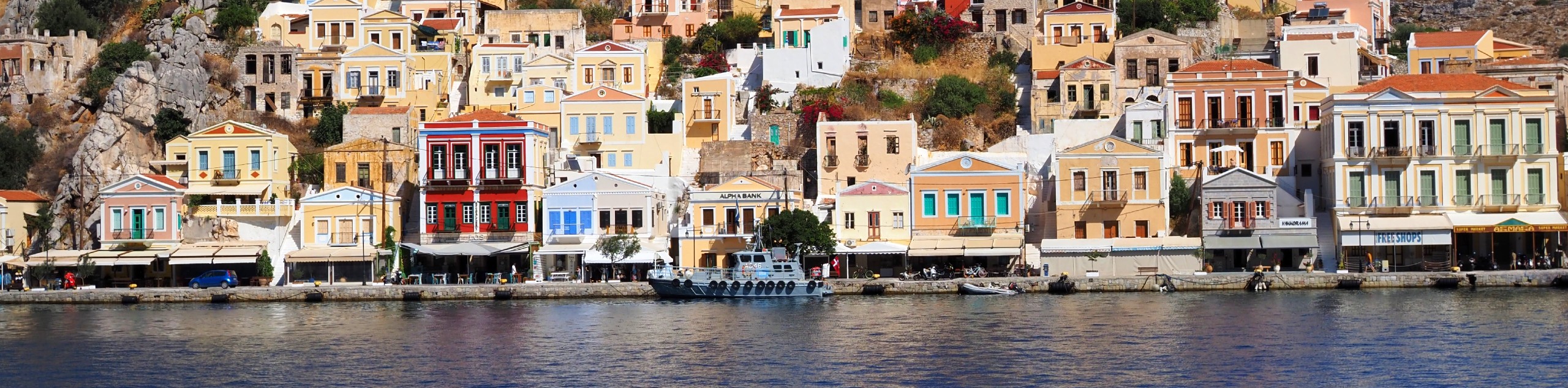 Coastal village in one of Dodecanese Islands