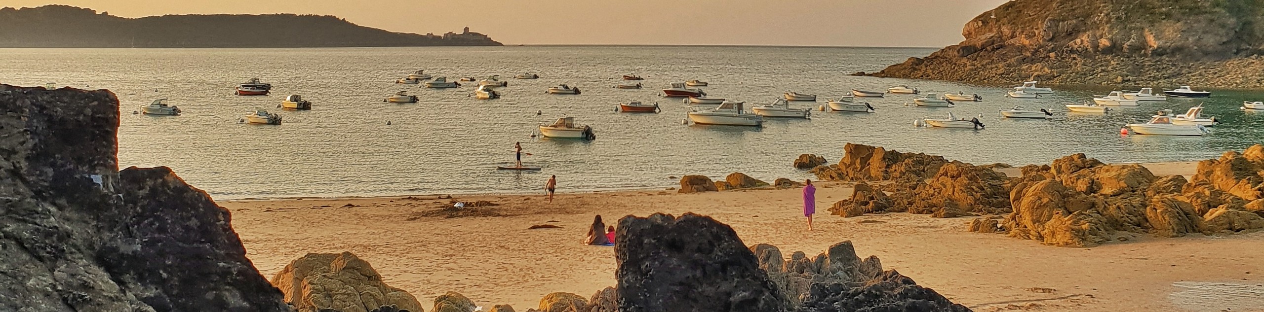 Sunset over Emerald coast in France