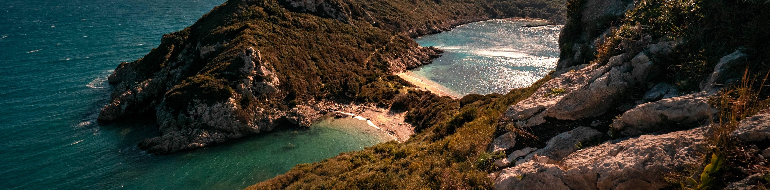 Two secluded beaches in Corfu, Greece
