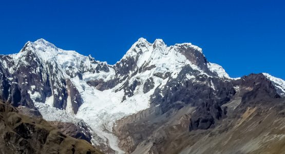 Panoramic view from Alpamayo to Pomabamba Trek