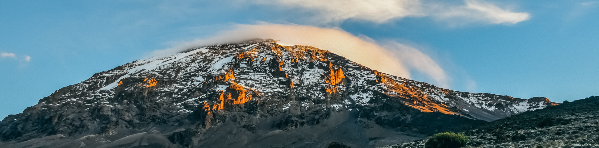 Panoramic views from Mount Kilimanjaro on Lemosho Route