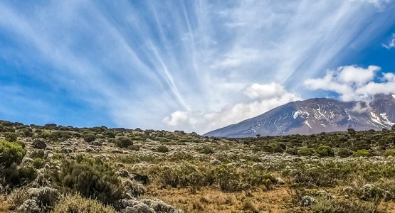 Panoramic view from Mount Kilimanjaro on Machame Route Tour