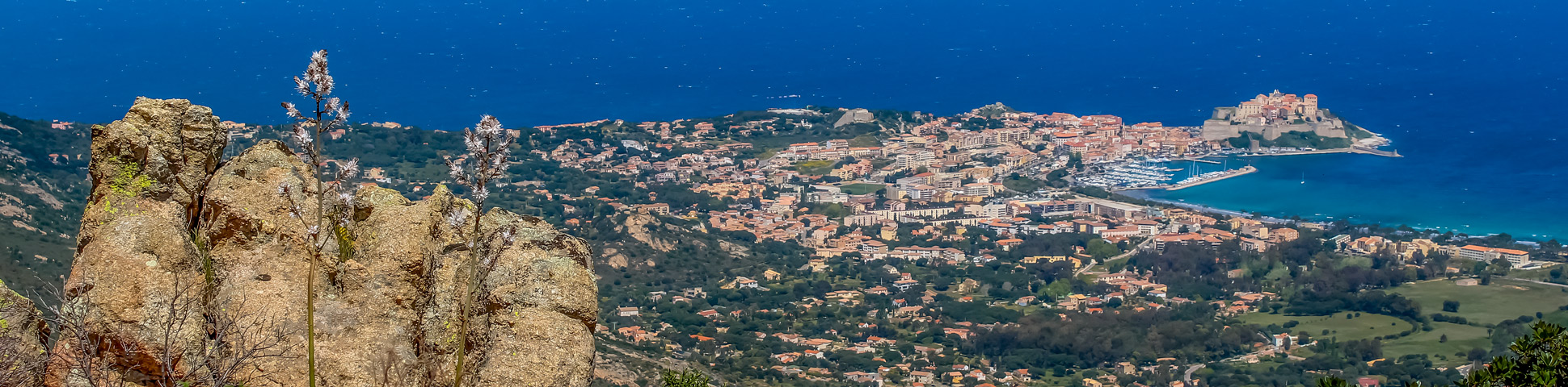 Panoramic view from Corsica Mountains and Sea