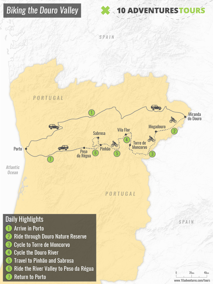 Map of Biking the Douro Valley
