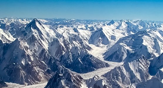 Panoramic view from K2 Base Camp and Gondogoro La Trek