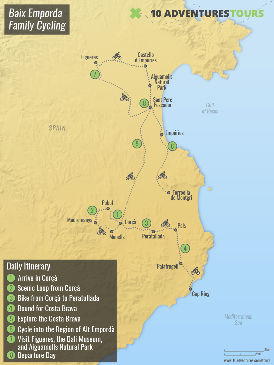 Baix Emporda Family Cycling Route Map
