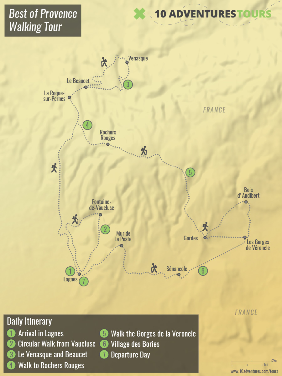Best of Provence Walking Tour Route Map