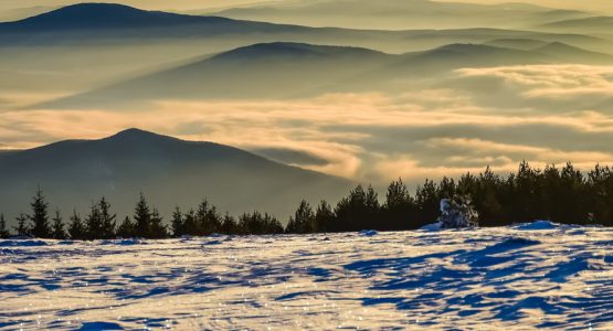 Panoramic view from Snowshoeing in Bulgaria