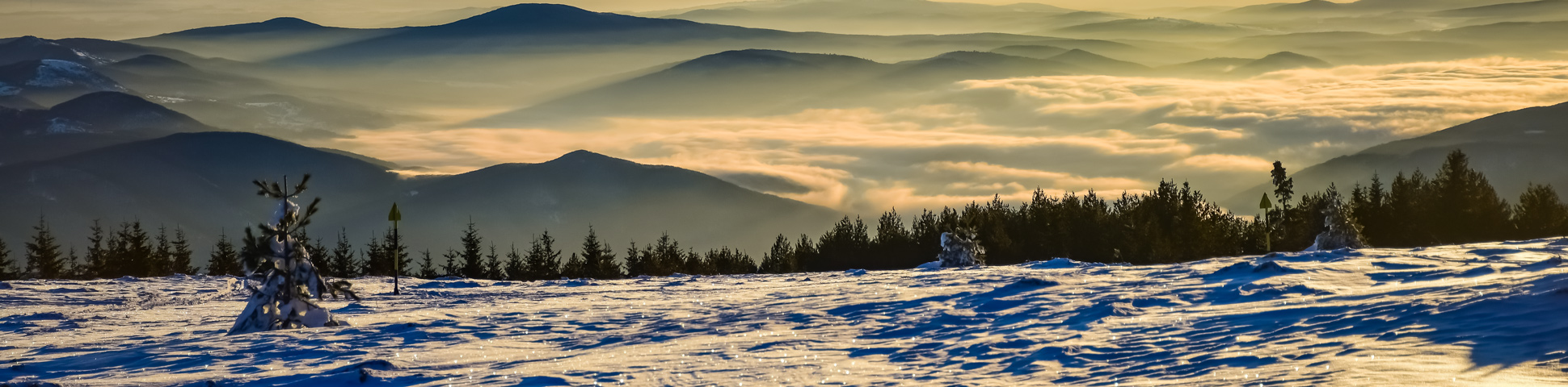 Panoramic view from Snowshoeing in Bulgaria