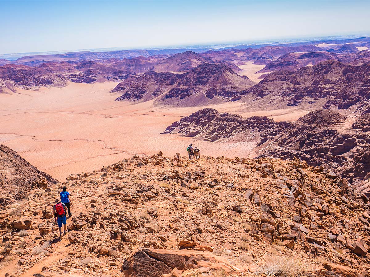 Hikers on guided Jordan Adventure Holiday tour