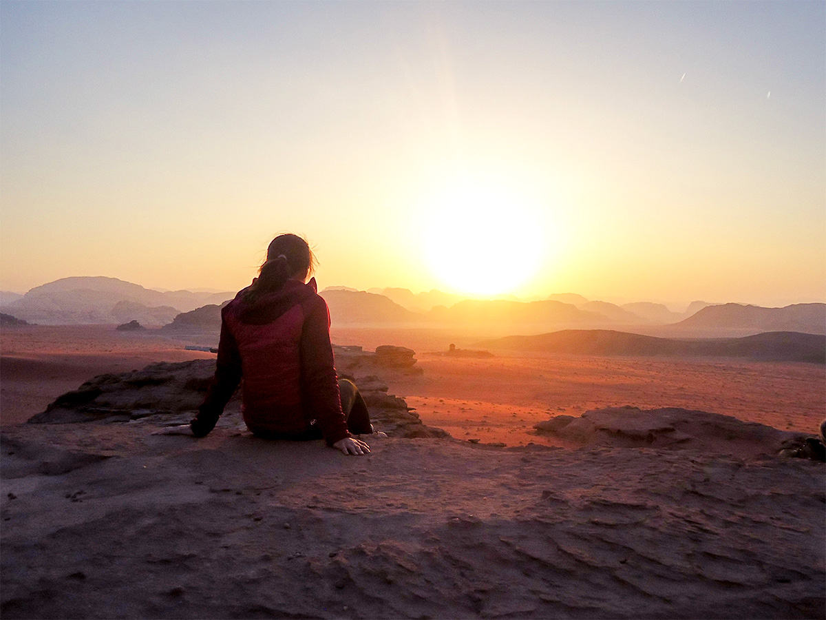 Romantic sunset on Jordan Adventure Holiday guided tour