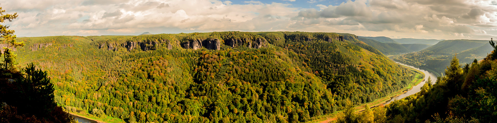 Beautiful rock formations on rock climbing camp in Labske Udoli in Czech Republic