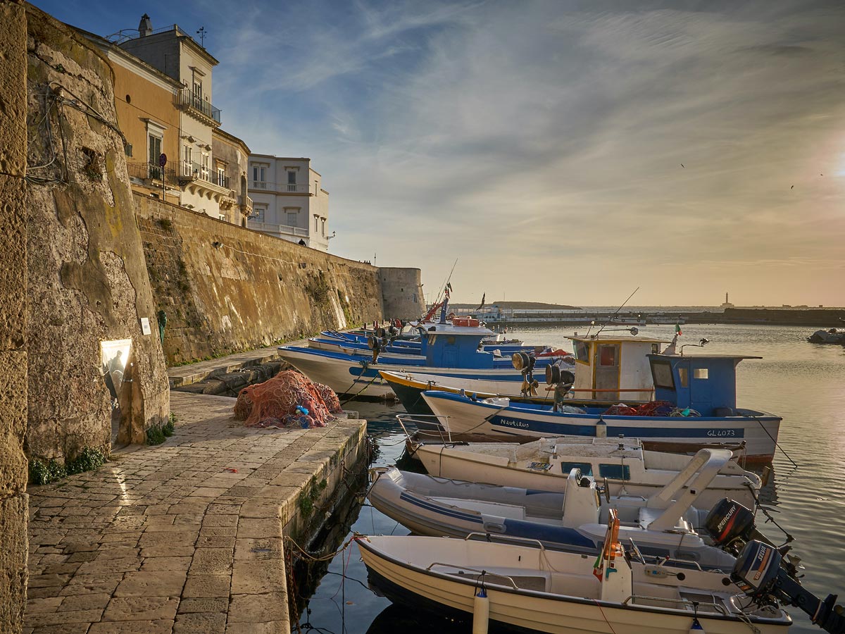 Gallipoli walls on the coast along bike tour Puglia Italy