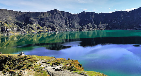 Beautiful view of Quilotoa Crater on guided tour in Ecuador