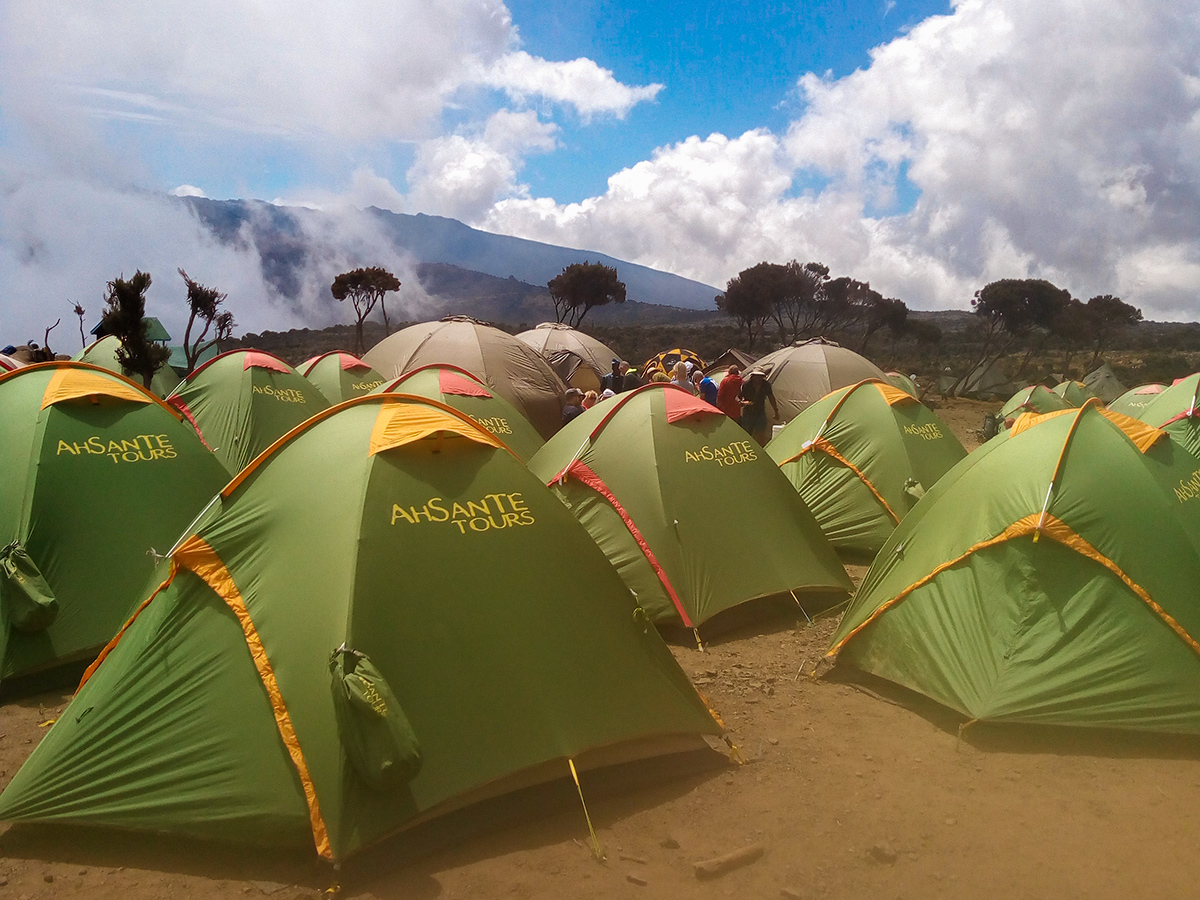 Shira Camp on guided Kilimanjaro trek on Machame Route in Tanzania