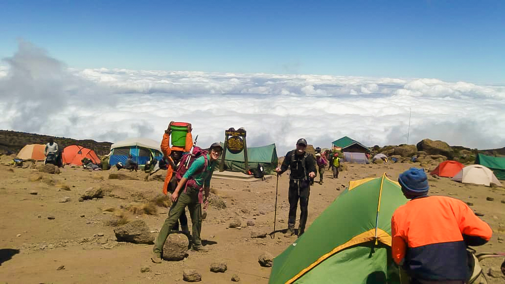 Karanga Camp on Kilimanjaro trek on Machame Route in Tanzania