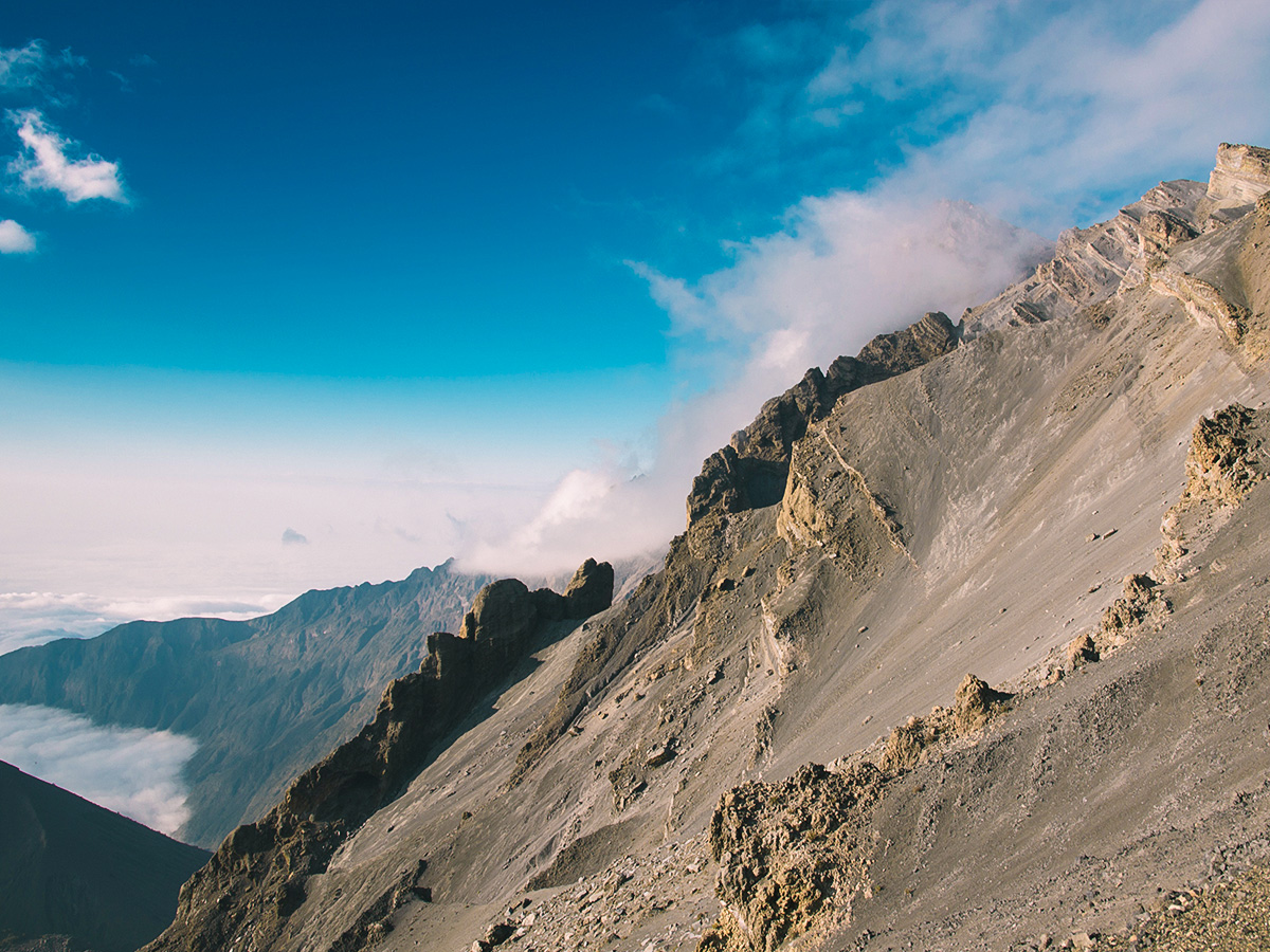 Mountain views from guided Mount Meru trek in Tanzania