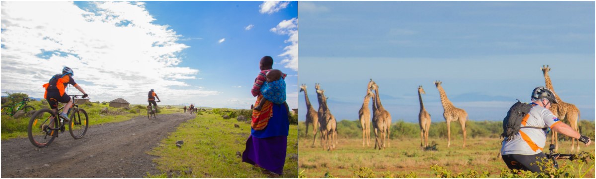 Nature surrounding guided cycling tour around Mount Kilimanjaro in Tanzania