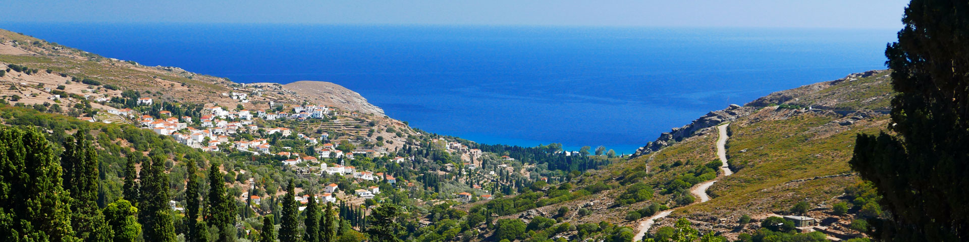 Countryside views on Authentic Greek Islands hiking tour on Andros & Tinos