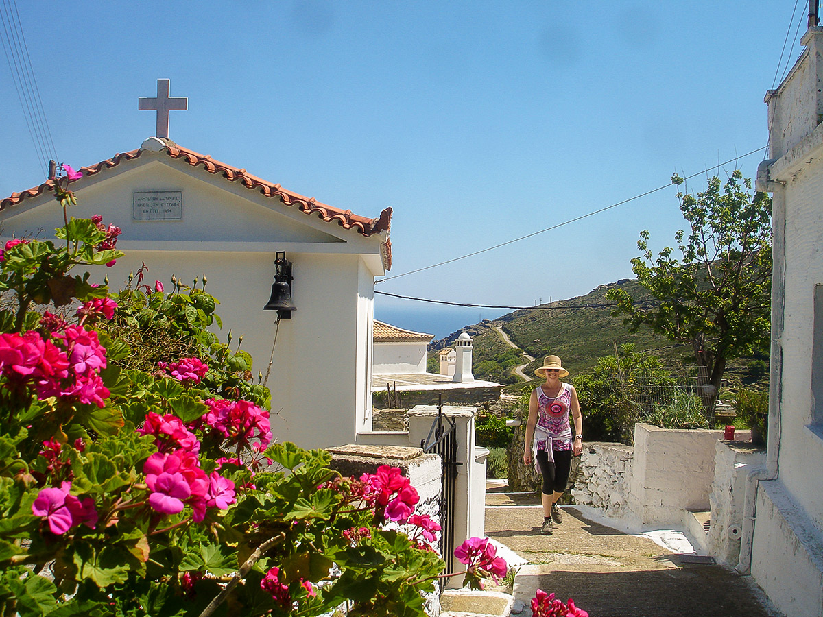 Small village on Authentic Greek Islands hiking tour on Andros & Tinos