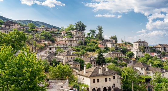Authentic Greek village on tour of Pindos Mountains trail in Greece