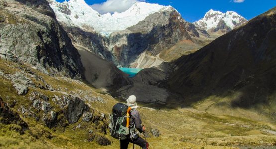 Small lake along the trail of Alpamayo to Pomabamba trek in Peru