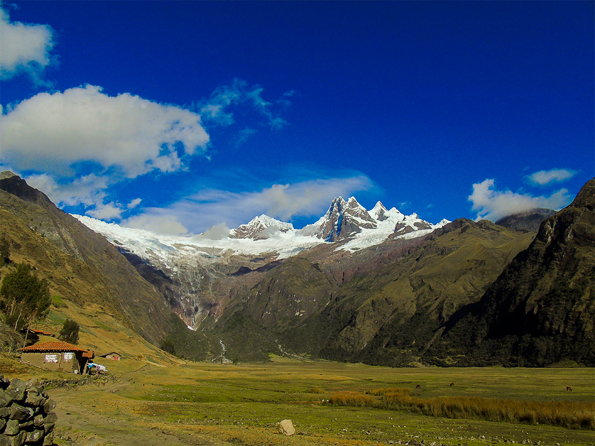 Trekking through a remote valley on Alpamayo to Pomabamba trek in Peru