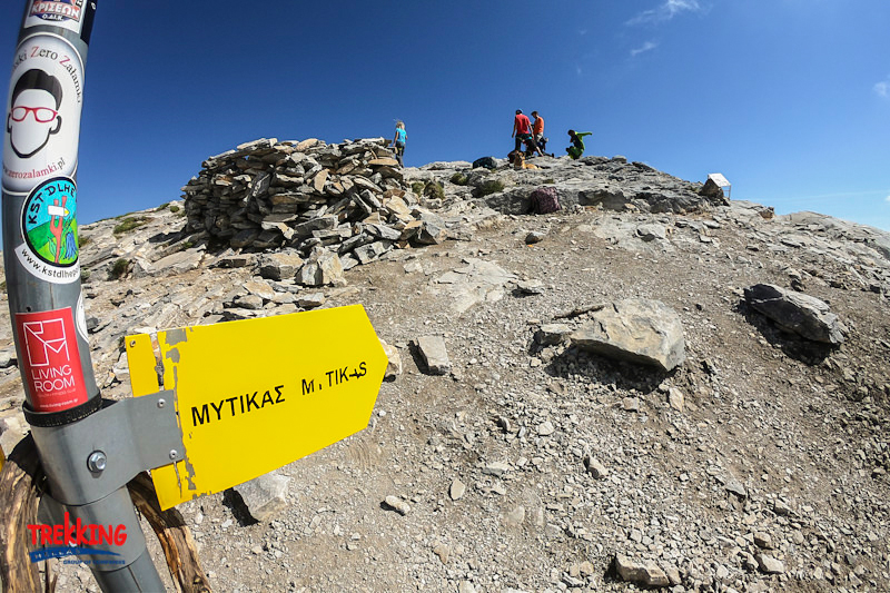 Signpost on guided climb to Mount Olympus, Greece