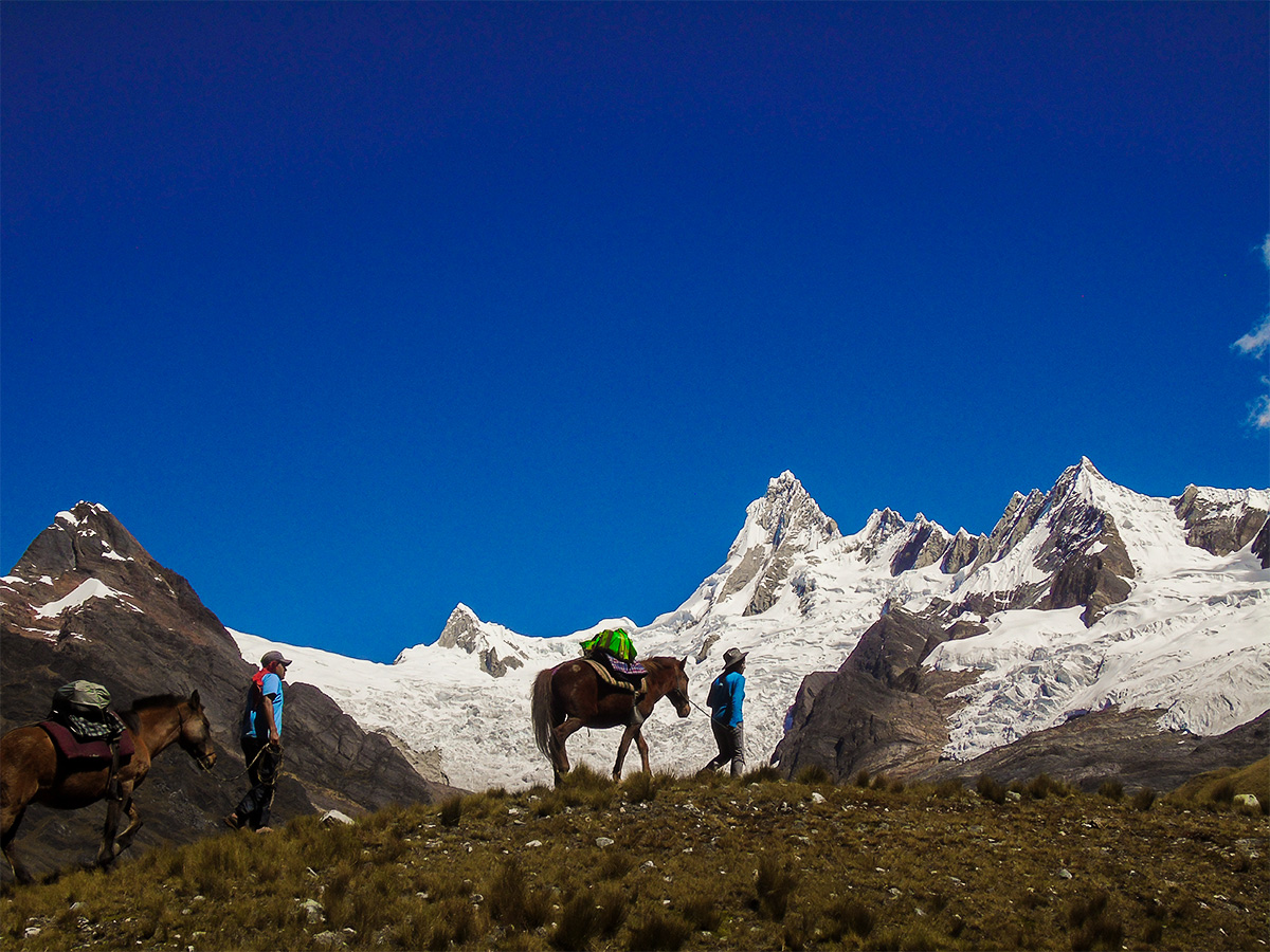 Beautiful views on Alpamayo trek in Cordillera Blanca, Peru