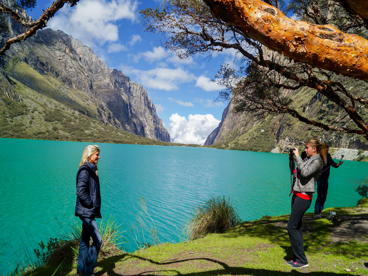 Turquoise water along Alpamayo trek in Cordillera Blanca, Peru