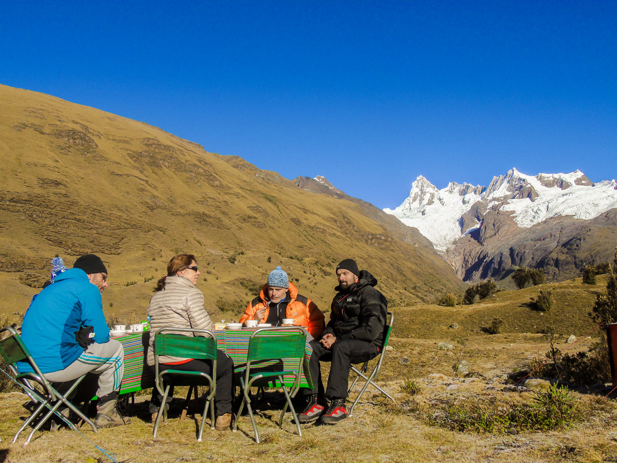 Food on Alpamayo trek in Cordillera Blanca, Peru