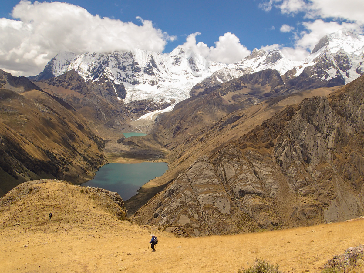 Beautiful panoramic views along the trail of Huayhuash circuit trek, Peru