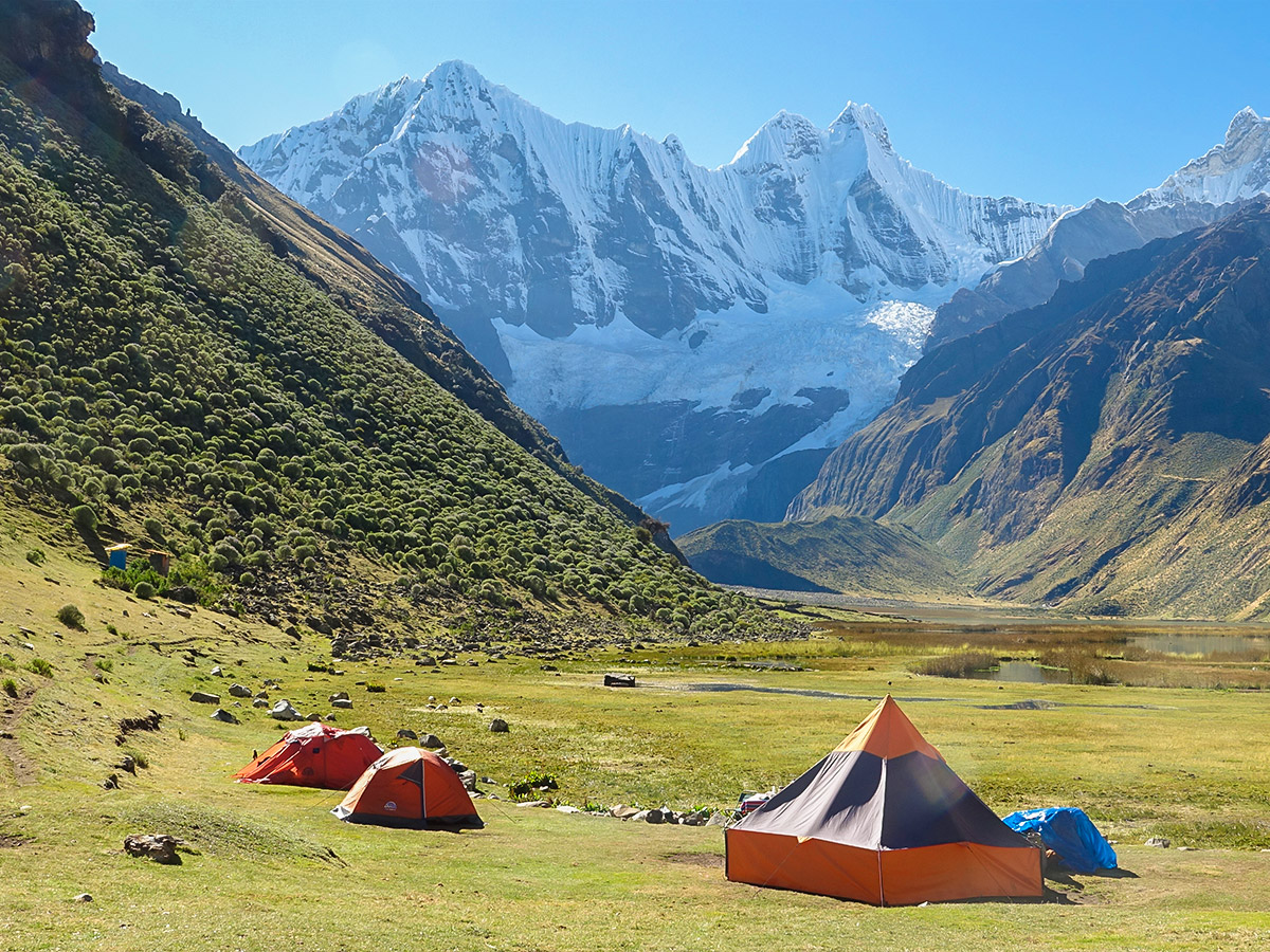 Camping on Huayhuash trek, Peru