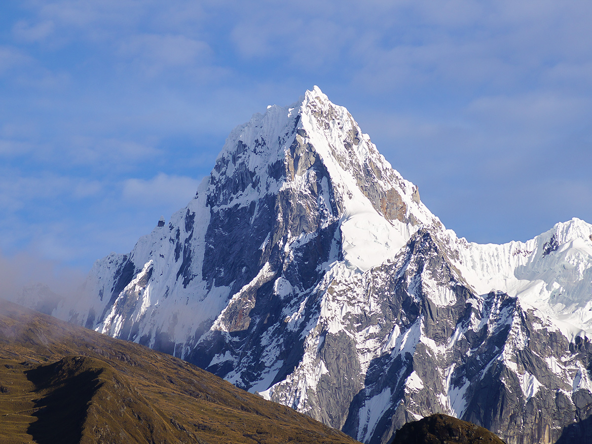 Beautiful lake on Santa Cruz trek with guide in Peru