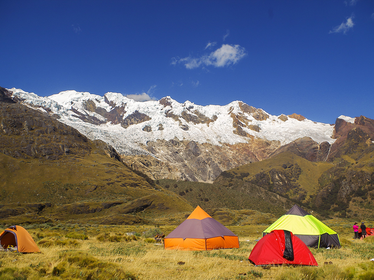 Camping on the Santa Cruz trek with guide in Peru