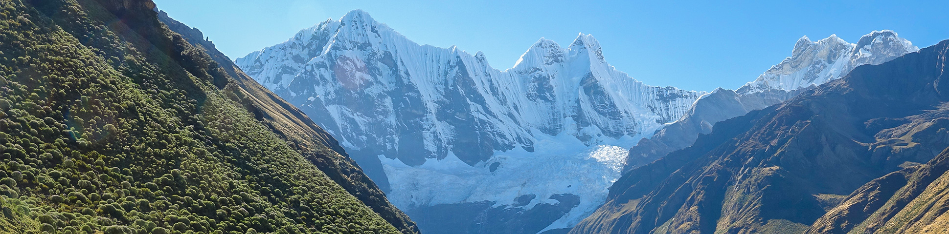 Panoramic view of Andes on Huayhuash trek, Peru