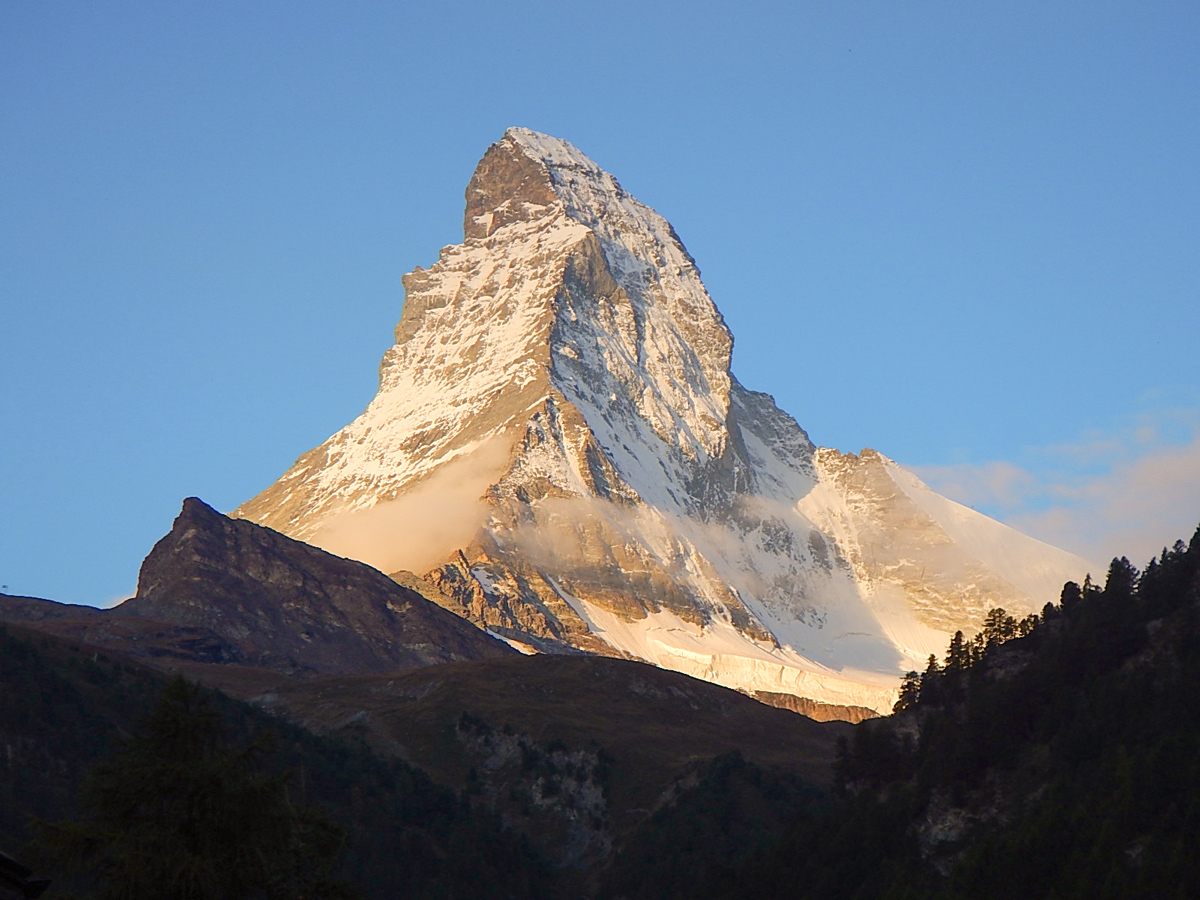 View of Matterhorn on self-guided Haute Route to Zermatt in Switzerland