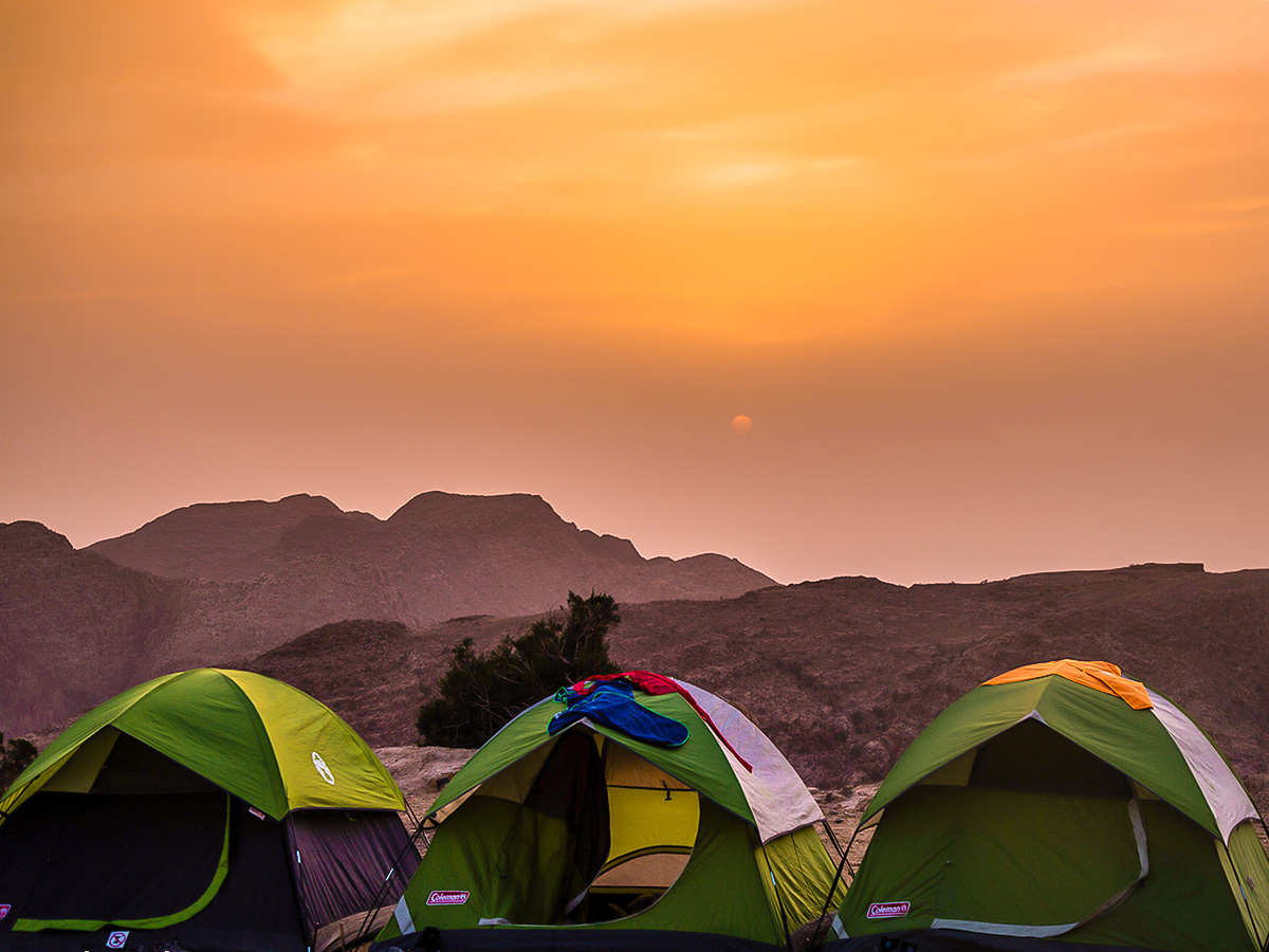 Beautiful sunset on Dana to Petra Trekking Tour in Jordan